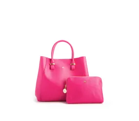 Gunas New York Jane Hot Pink Vegan Leather Satchel