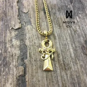 Midvs co The 'Ankh & Eye' Pendant - Gold