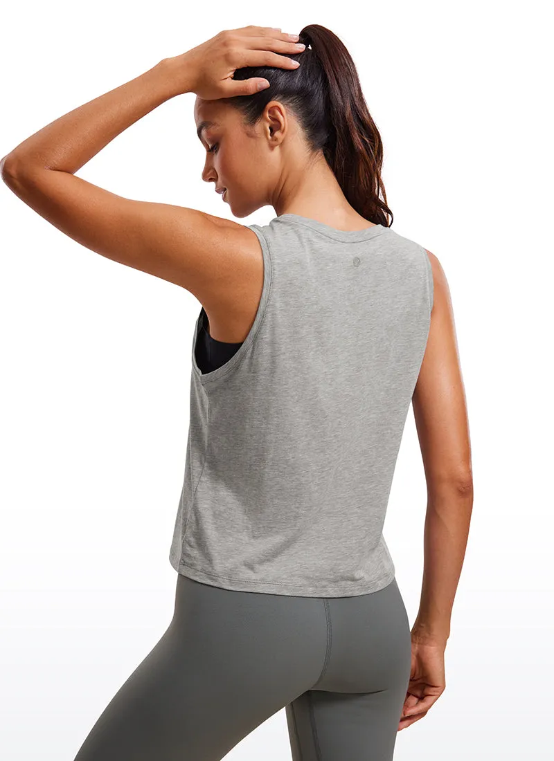 Pima Cotton Crop Tank Round Neck